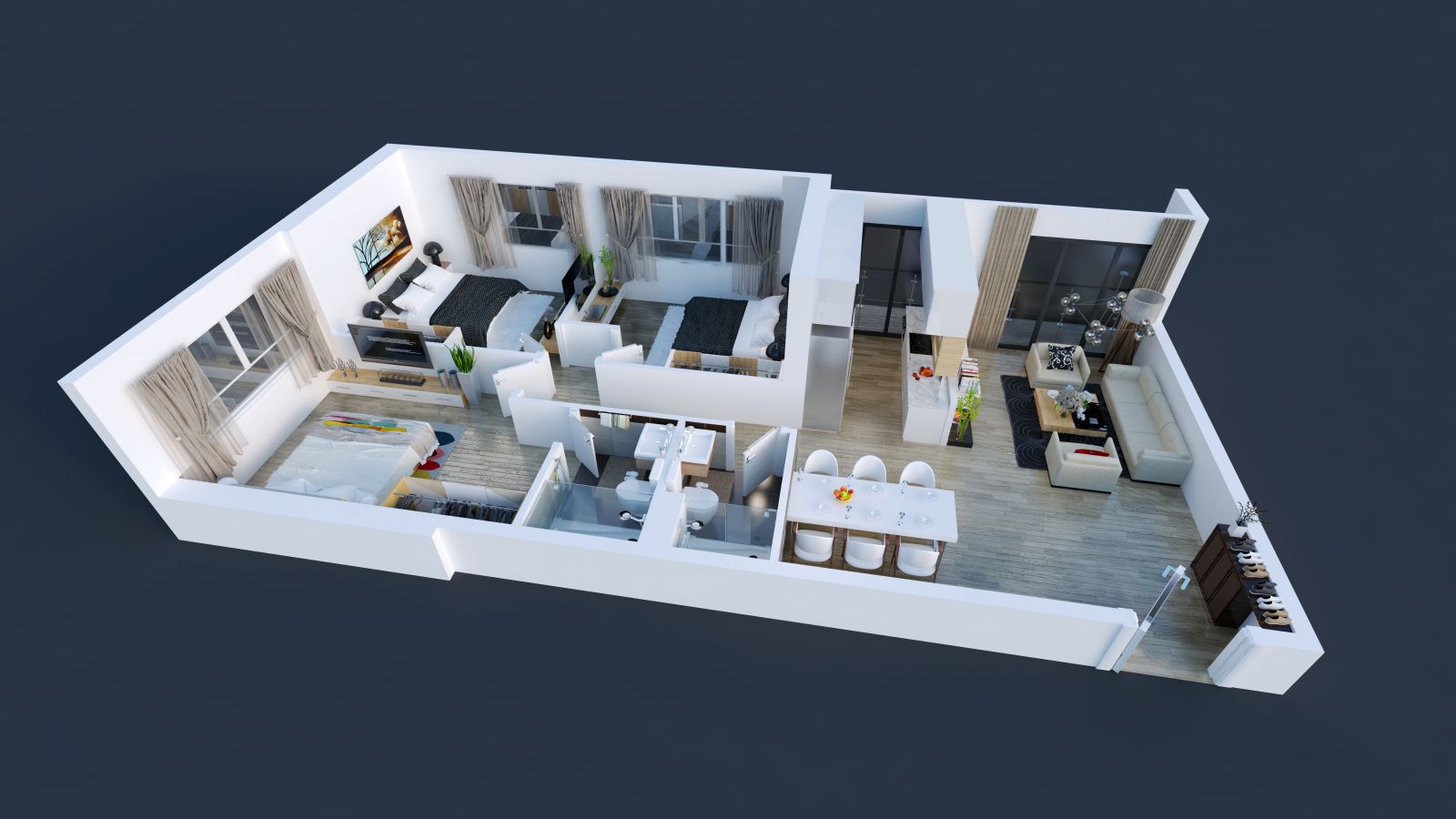 thiet ke 3d toa spring chung cu goldseason