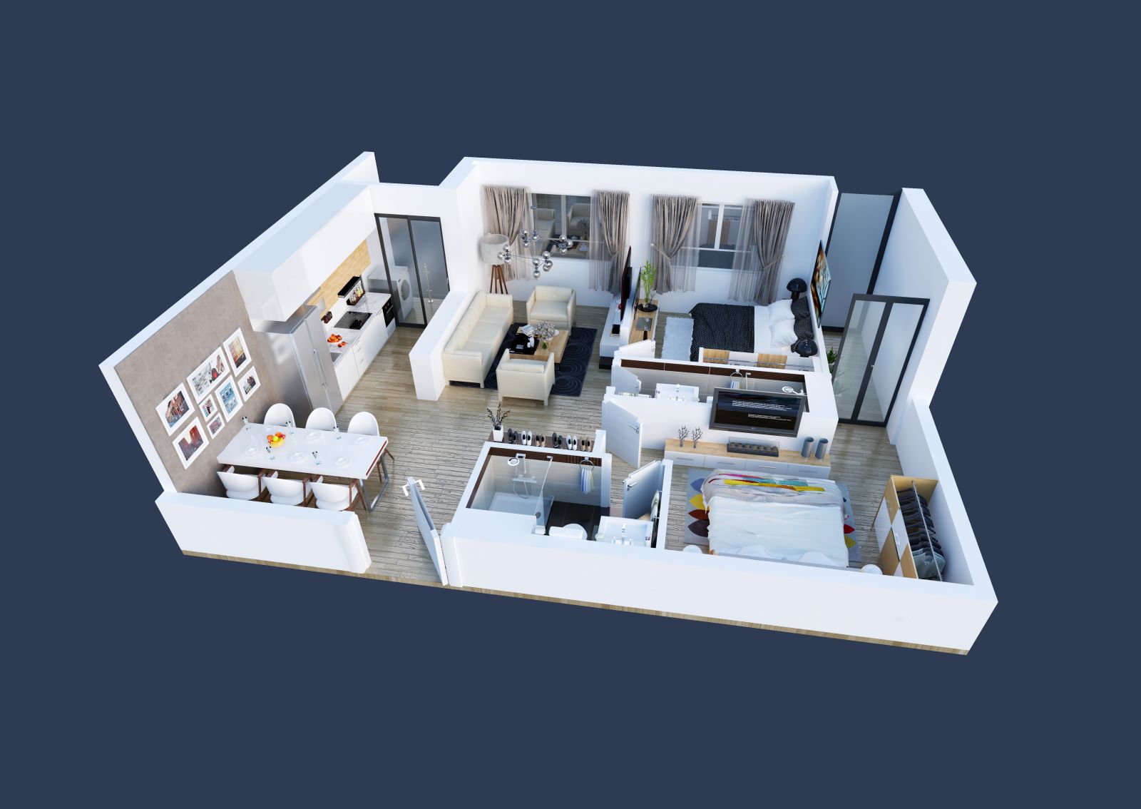 thiet ke 3d toa spring chung cu goldseason