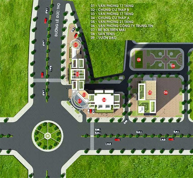 Phân khu chức năng tại dự án Sun square