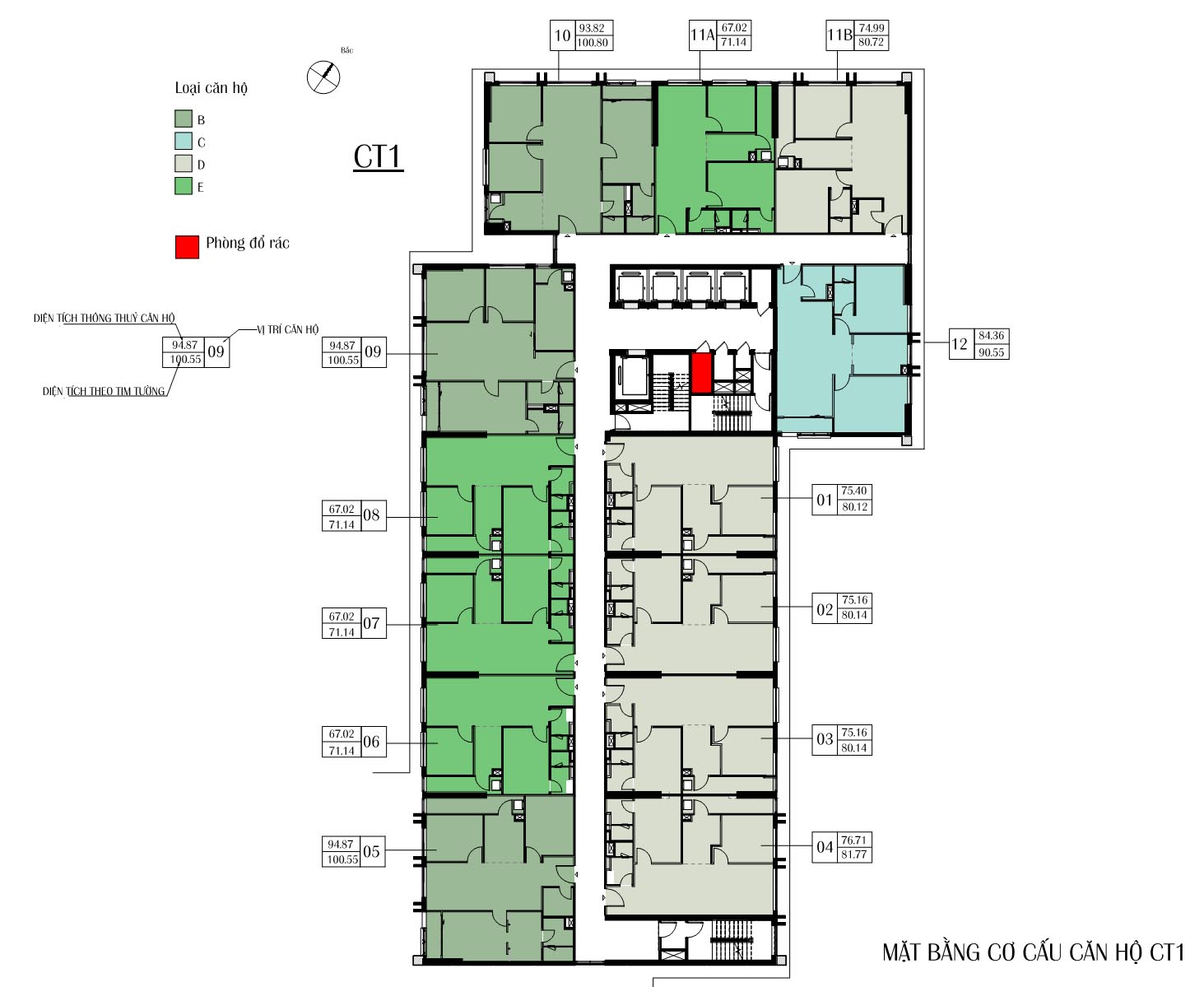 MẶT BẰNG CĂN HỘ CT1 ECO GREEN CITY