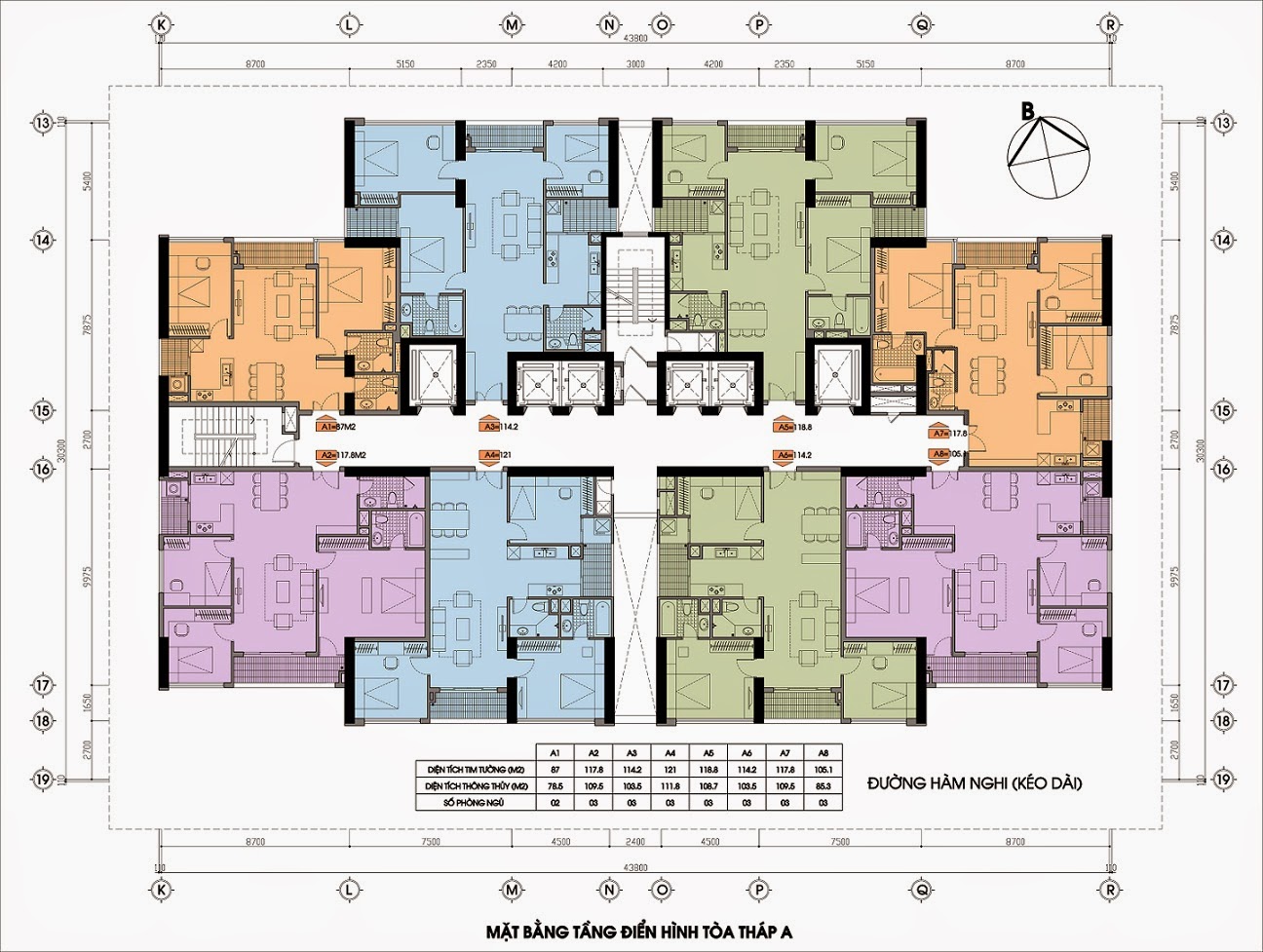 Mặt bằng dự án chung cư Sun Square - Tòa A
