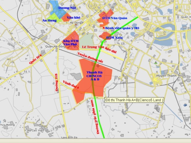 vị trí chung cư thanh hà cienco5 hà đông